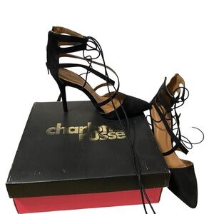 ✨SOLD✨Charlotte Russe Black Lace Up Stiletto Heels